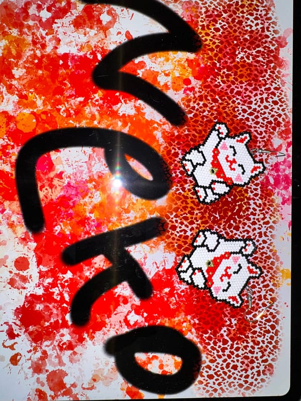 IMG_4867 Invite Good Fortune with Every Sway: Hand-Beaded Maneki Neko Earrings
